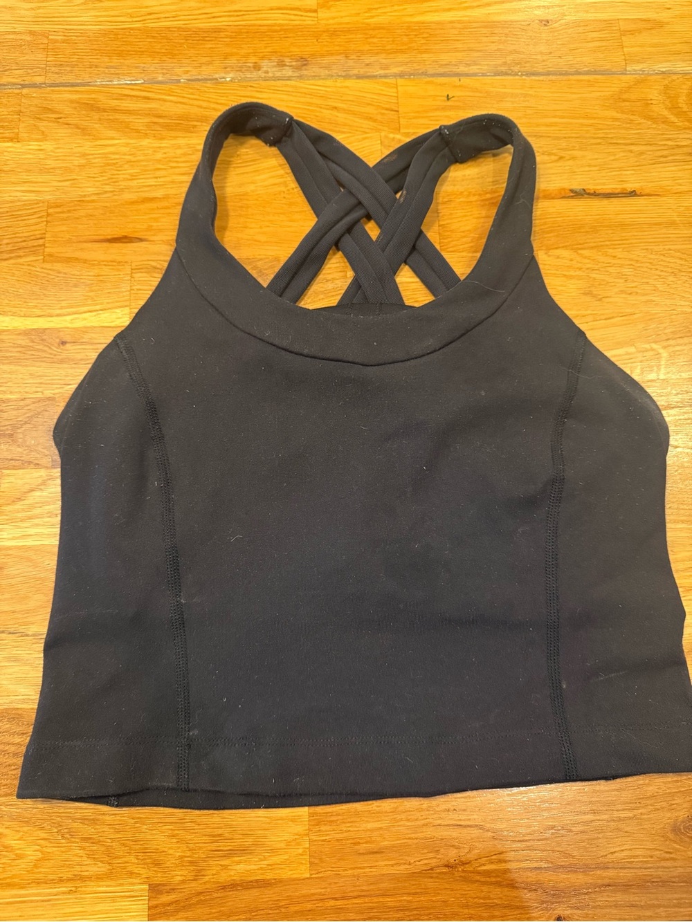 Lululemon Crossback Black Athletic Crop Tank